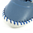 St. Ives Mid Blue Leather Plimsoll