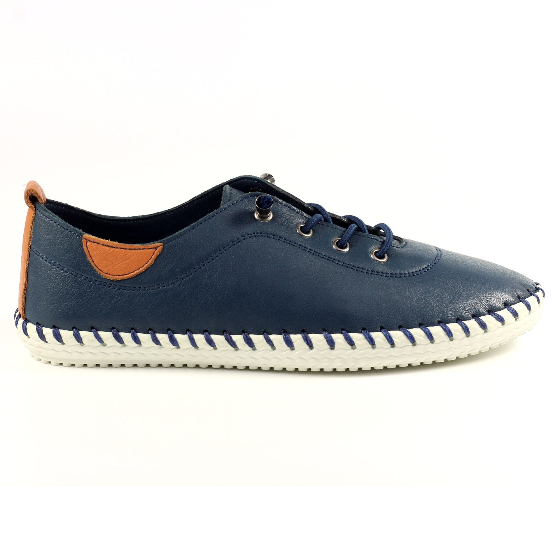 St. Ives Blue Leather Plimsoll