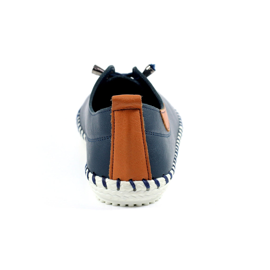 St. Ives Blue Leather Plimsoll