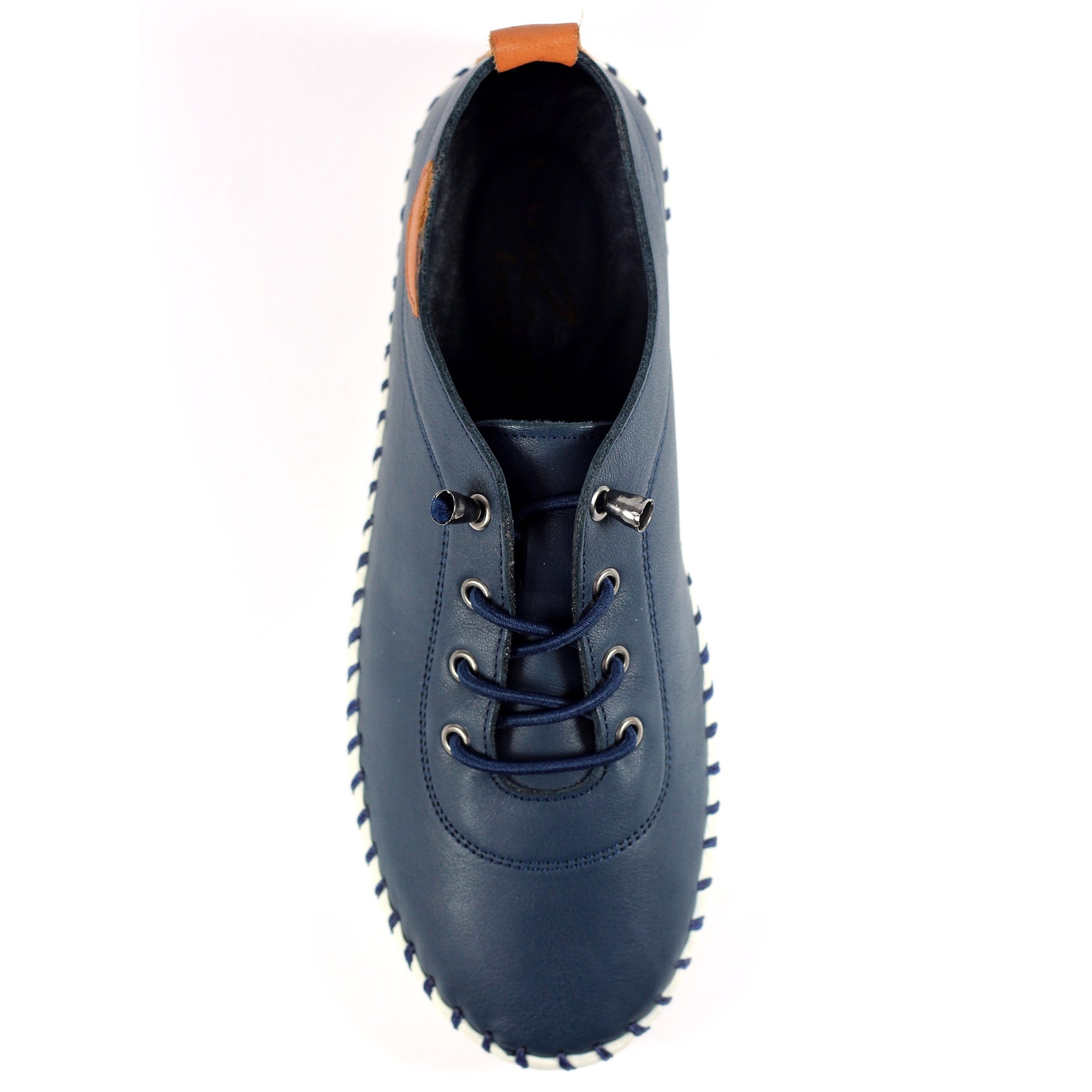 St. Ives Blue Leather Plimsoll