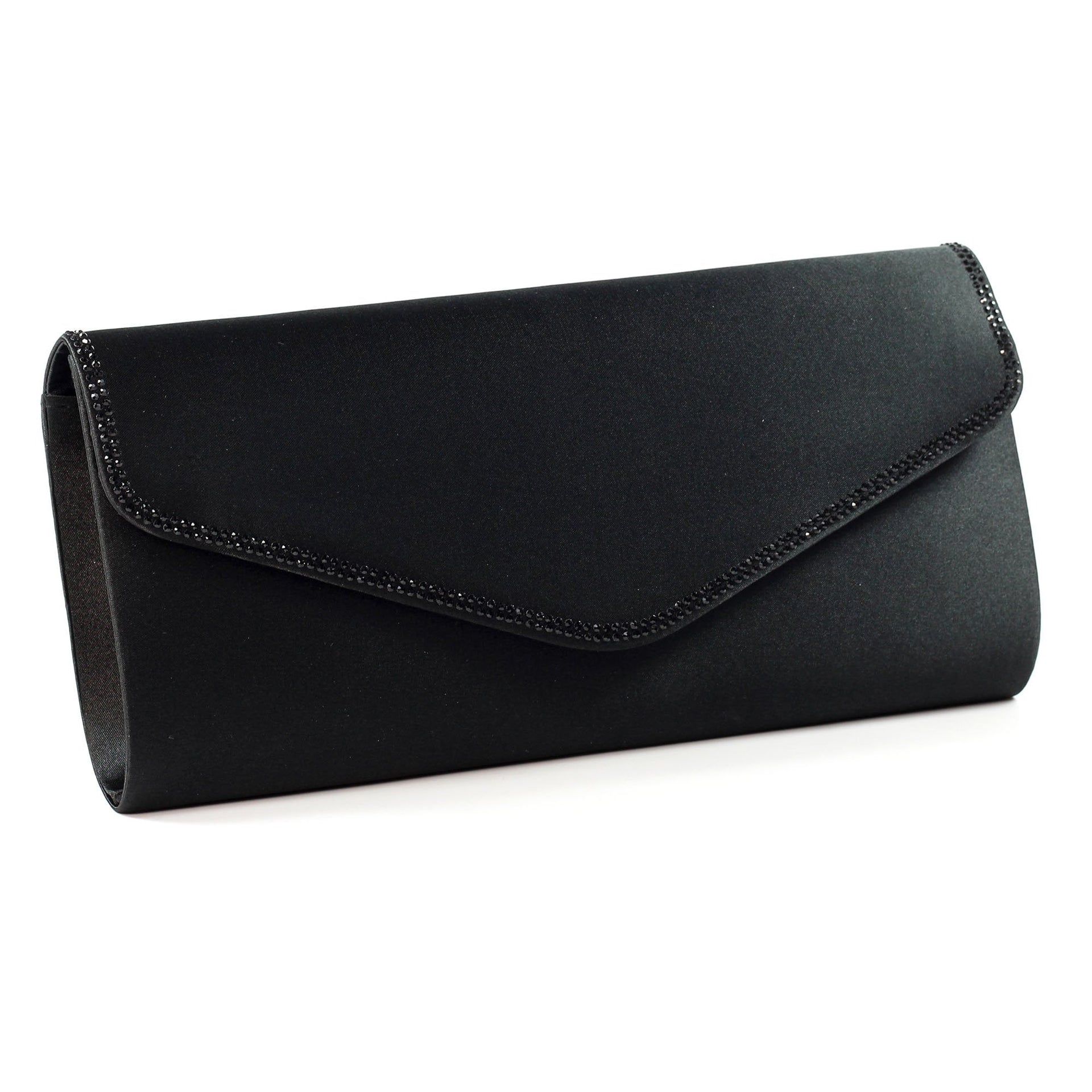 Janelle Black Satin Bag