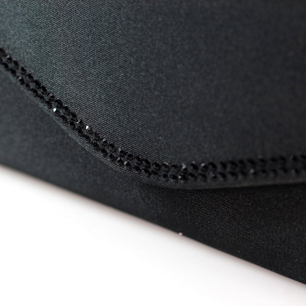 Janelle Black Satin Bag
