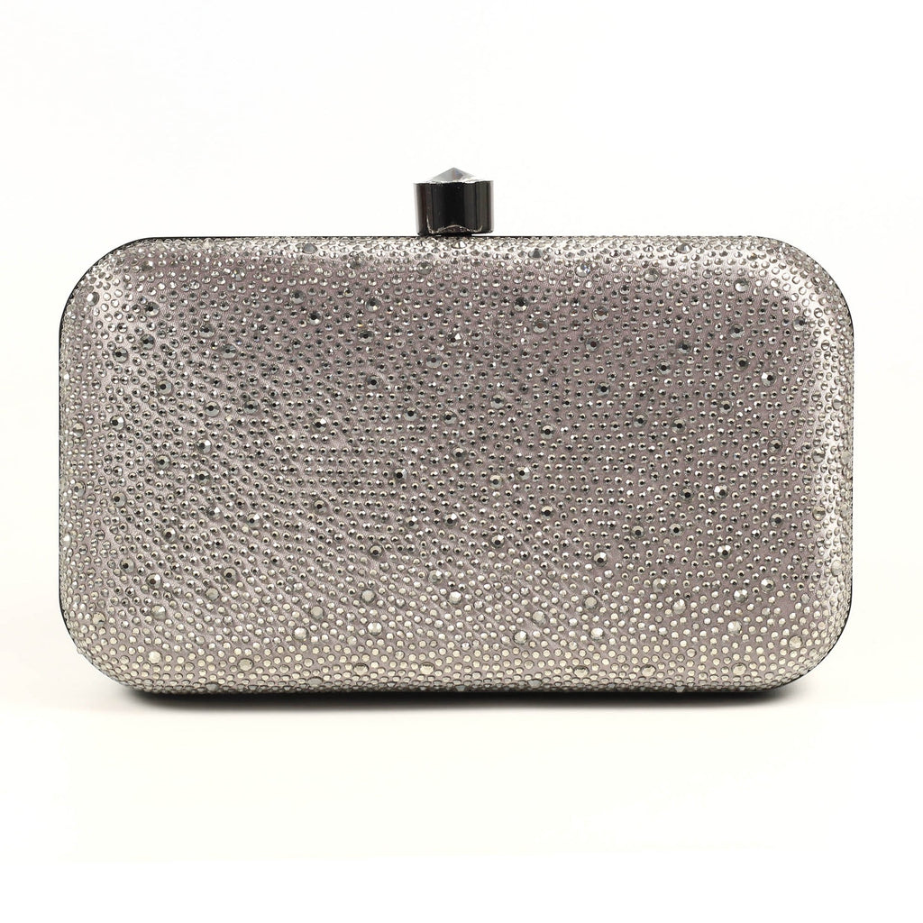 Regal / Rubiya Dark Grey Gemstone Clutch