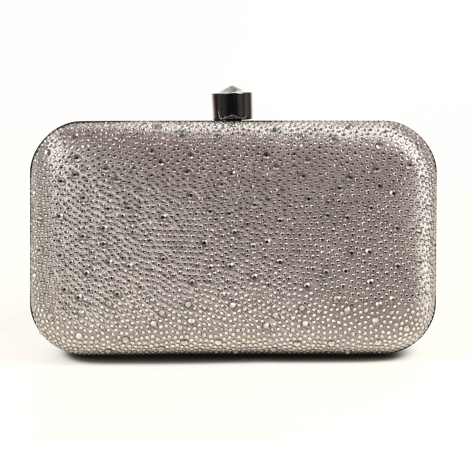 Regal / Rubiya Dark Grey Gemstone Clutch