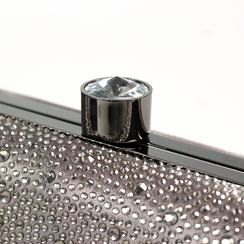 Regal / Rubiya Dark Grey Gemstone Clutch