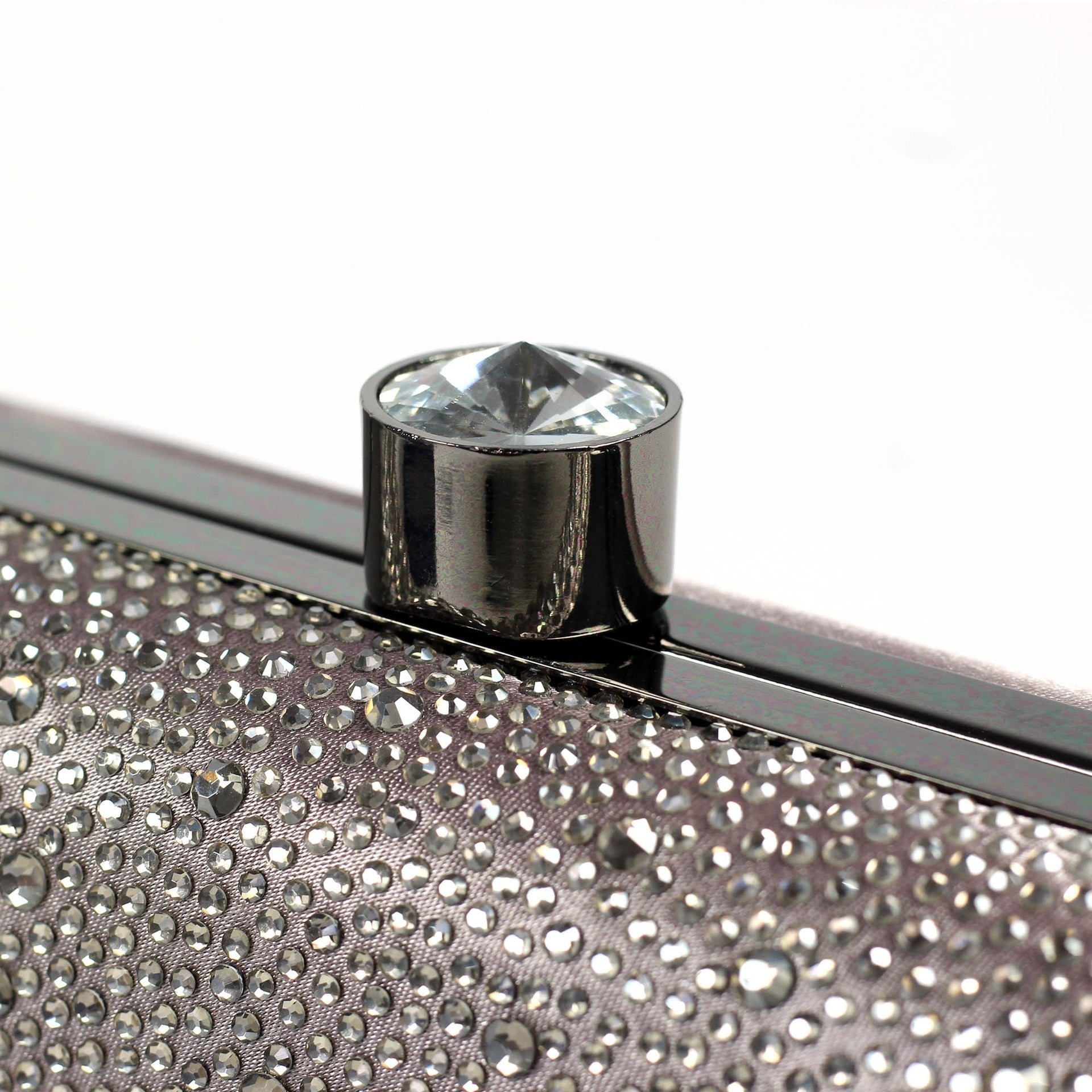Regal / Rubiya Dark Grey Gemstone Clutch