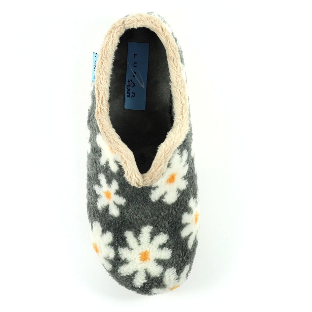 Daisy Grey Flower Slipper