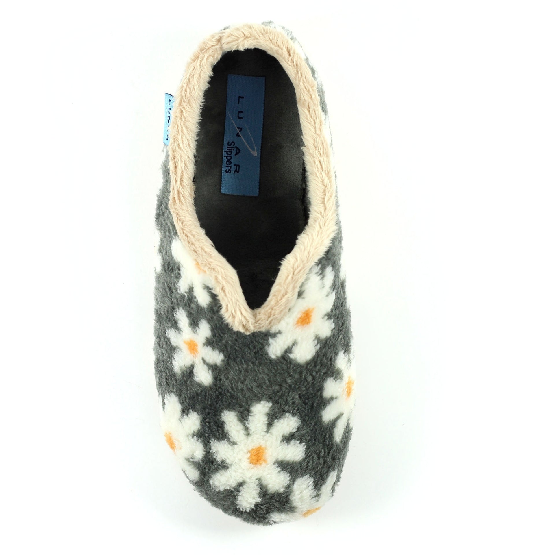 Daisy Grey Flower Slipper