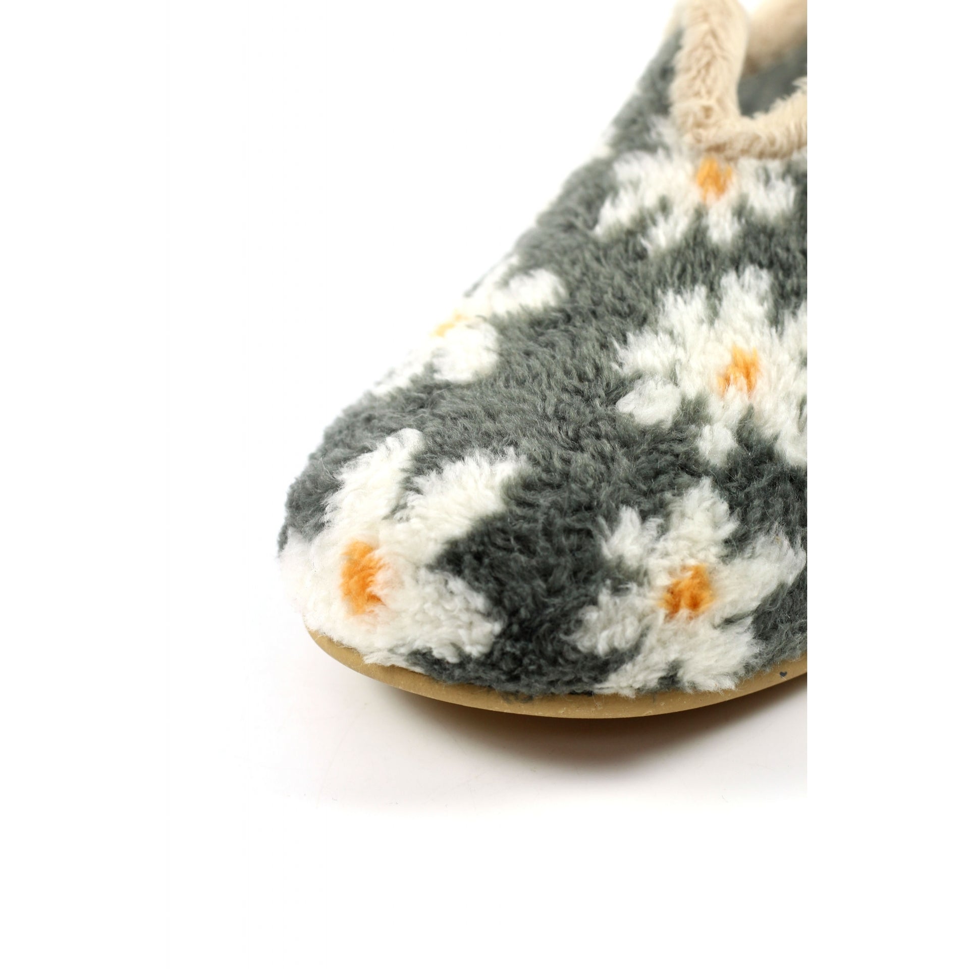 Daisy Grey Flower Slipper