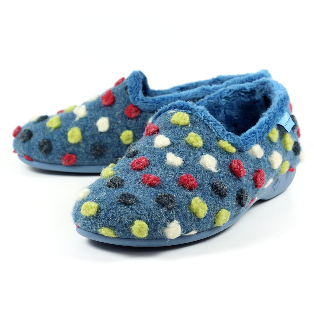 Helix Mid Blue Polka Dot Slipper