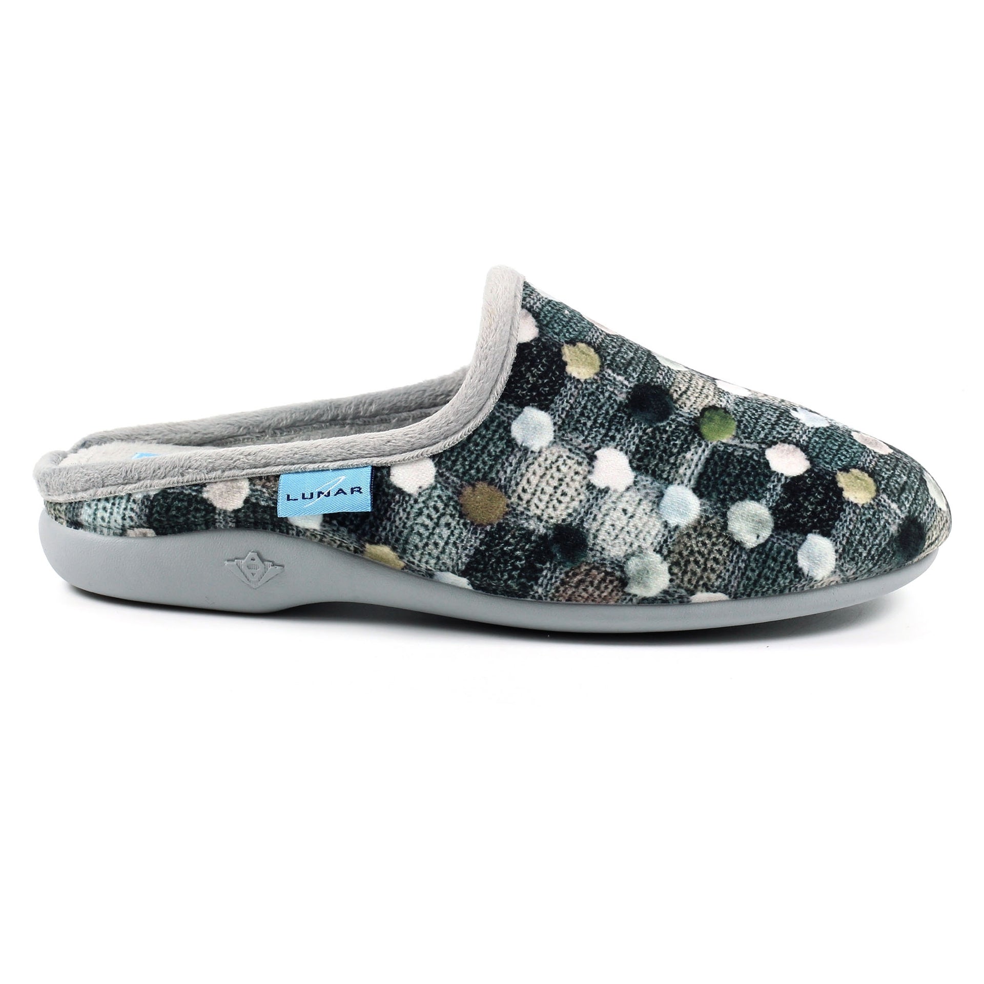 Crackle Grey Slip On Slipper