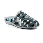 Crackle Grey Slip On Slipper