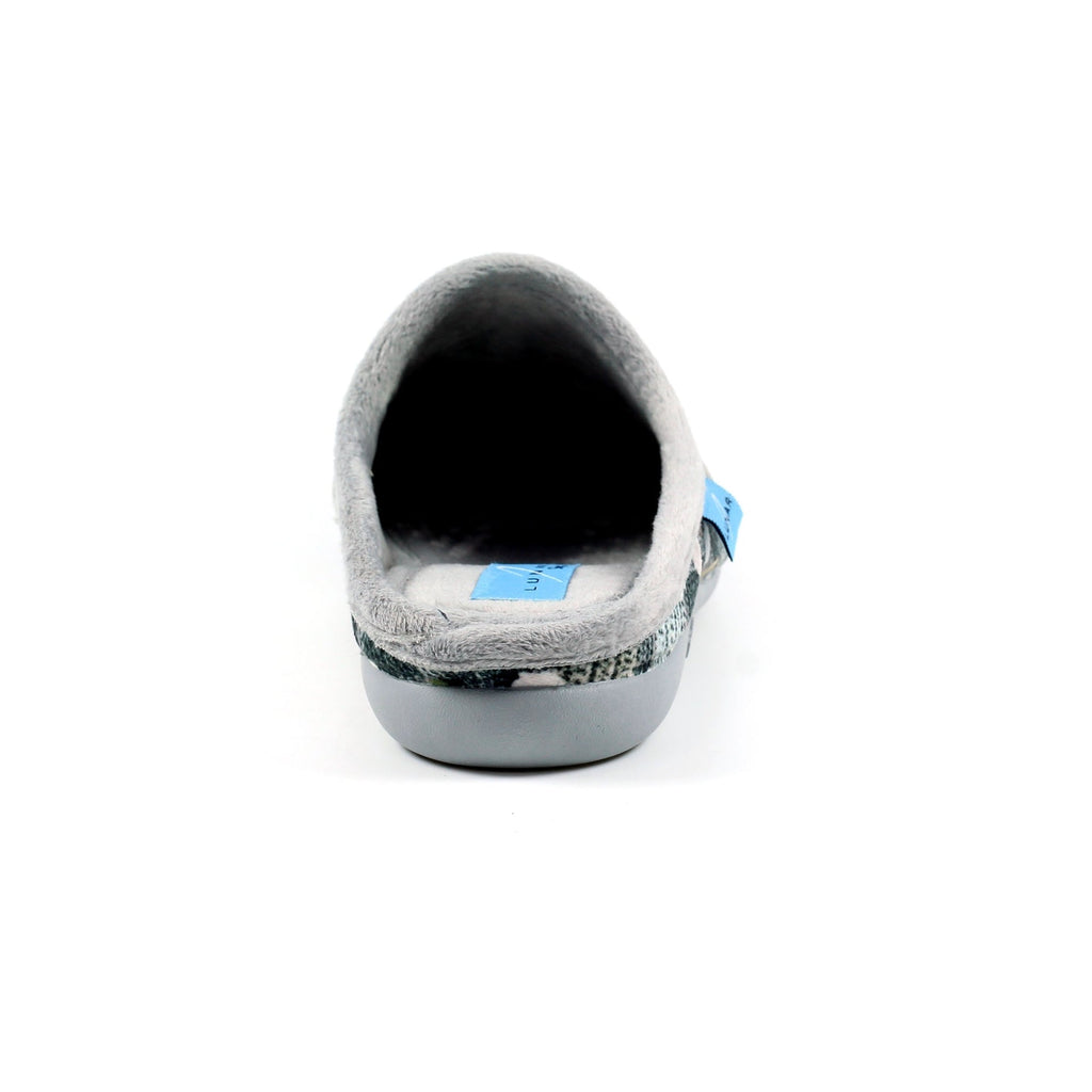 Crackle Grey Slip On Slipper