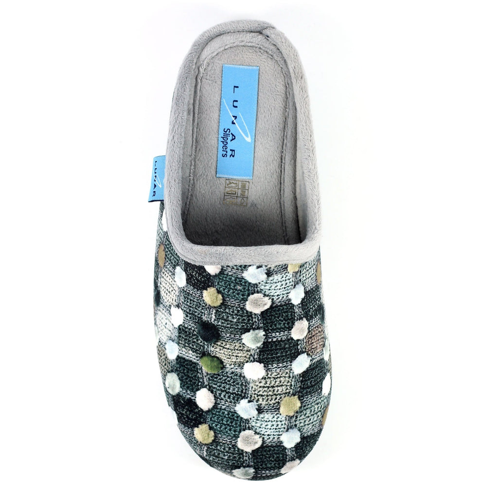Crackle Grey Slip On Slipper