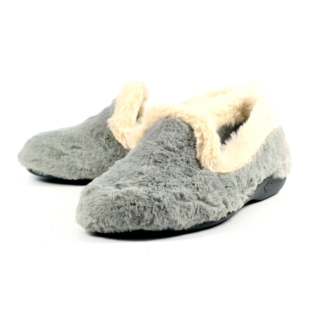 Shake Grey Fur Trim Slipper