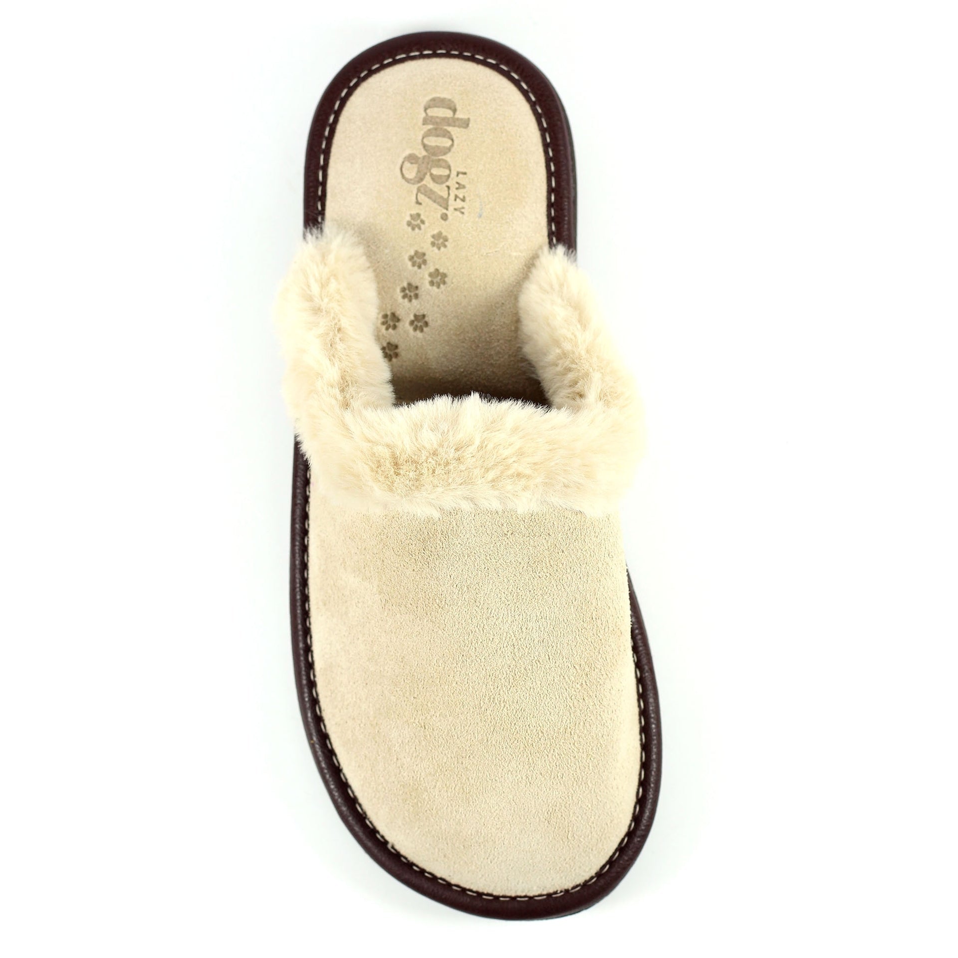 Lazy Dogz Otto Beige Suede Slipper