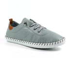 St. Ives Grey Leather Plimsoll
