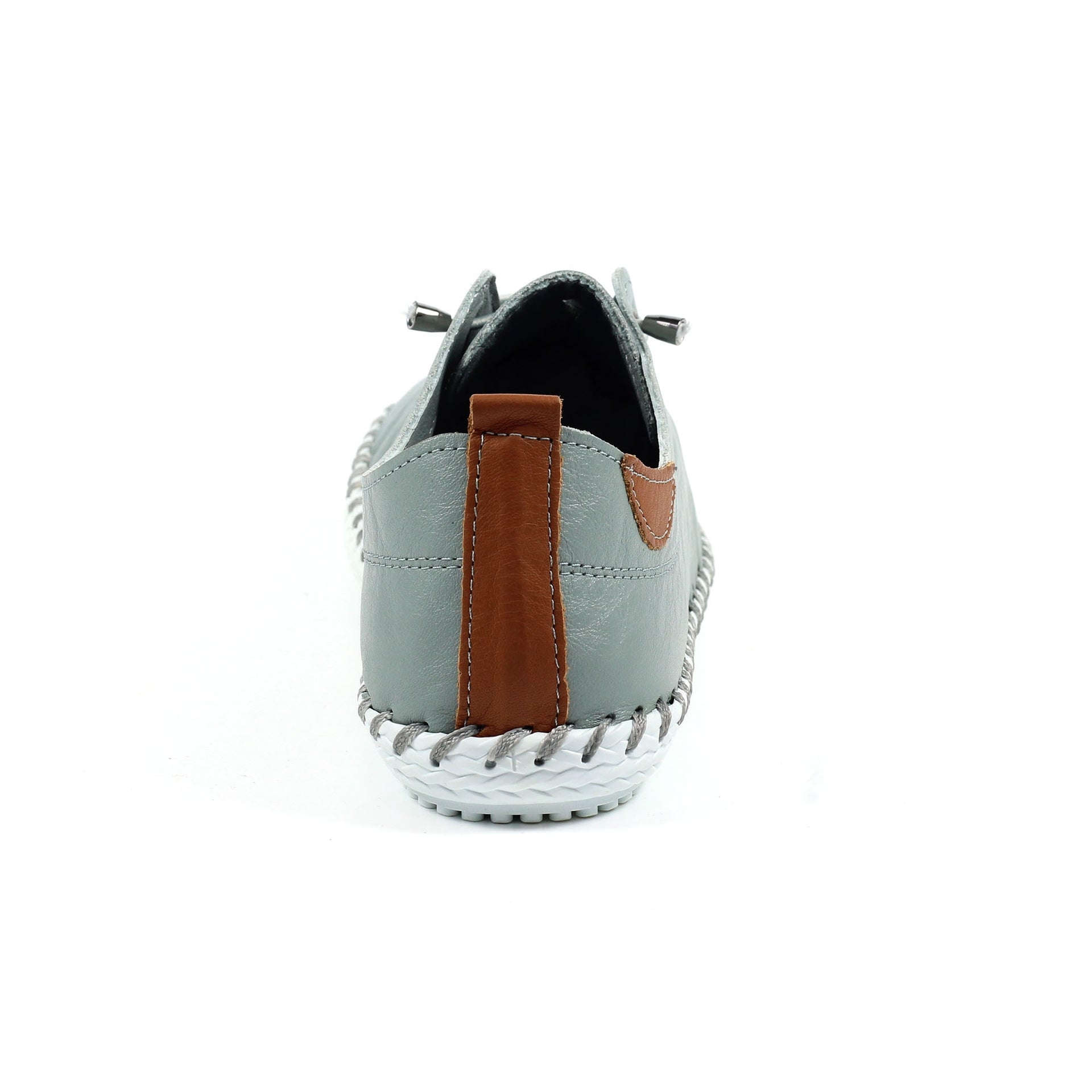 St. Ives Grey Leather Plimsoll