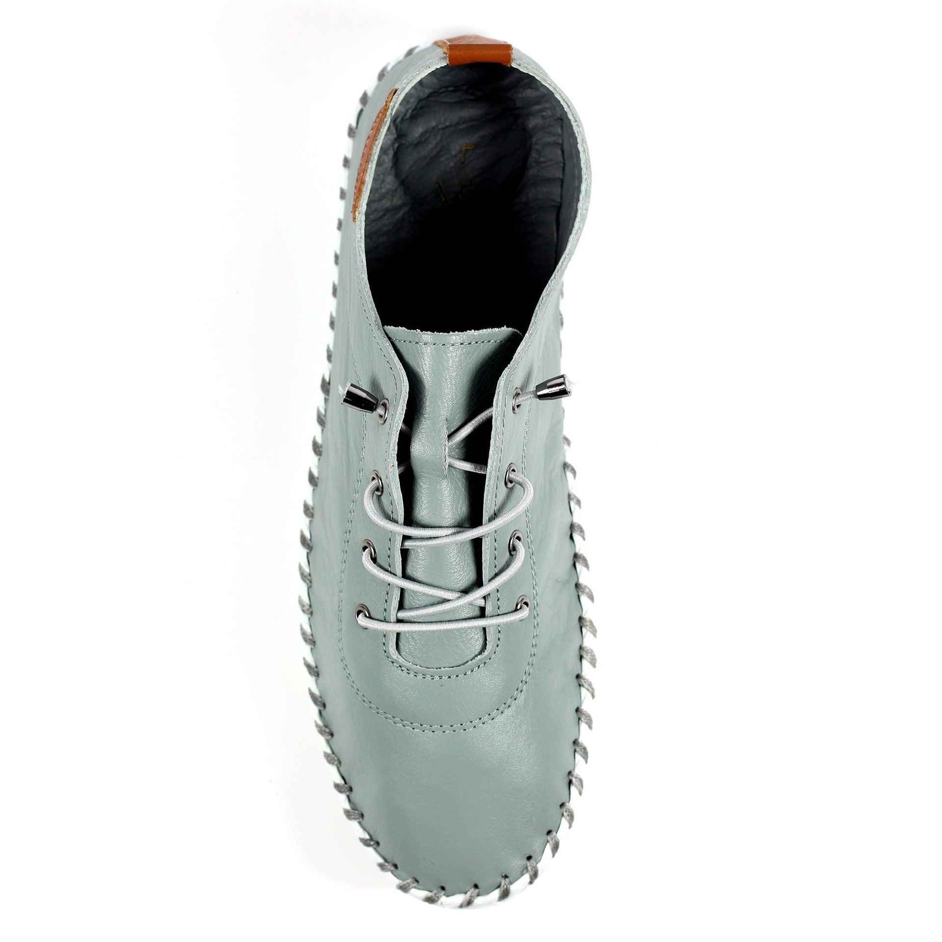 St. Ives Grey Leather Plimsoll