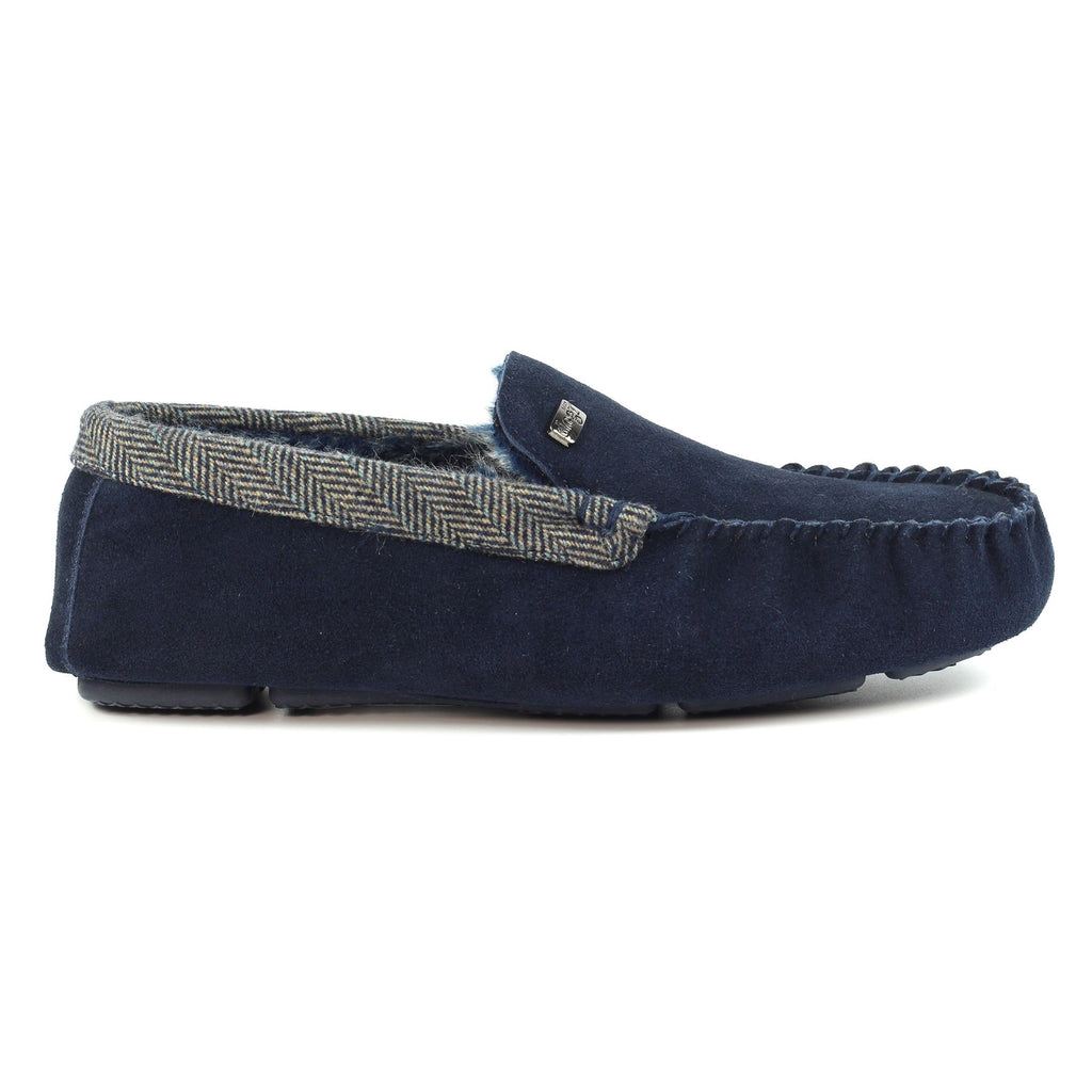 Lazy Dogz Mens Worley Navy Slipper