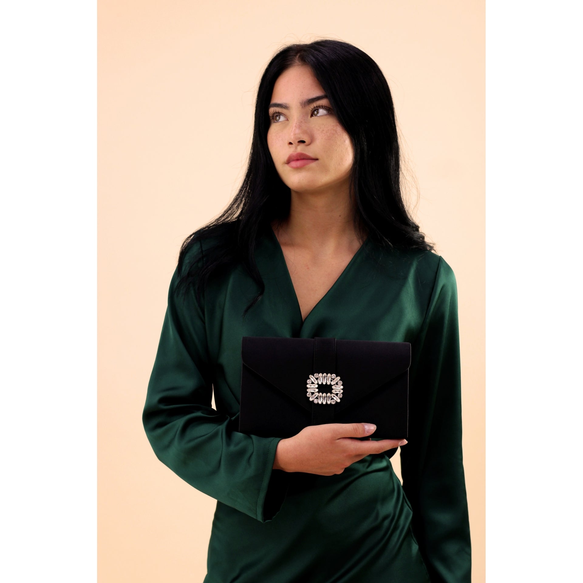 Venice Black Satin Bag