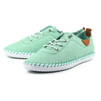 St. Ives Mint Leather Plimsoll