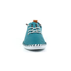 St. Ives Teal Leather Plimsoll