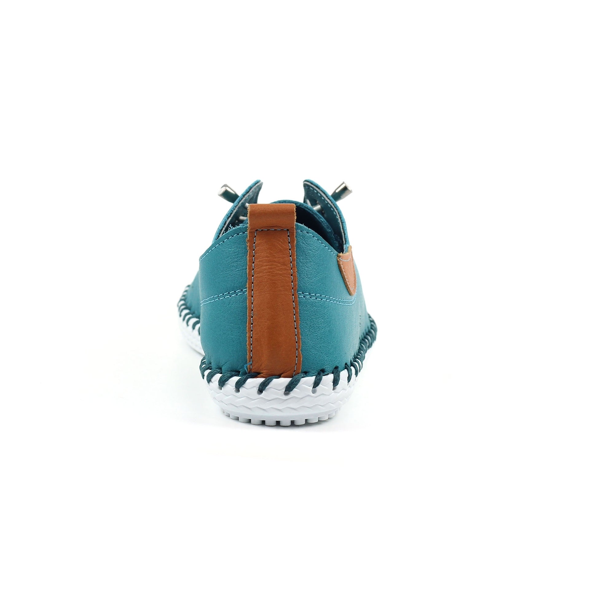 St. Ives Teal Leather Plimsoll