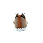 St. Ives Taupe Leather Plimsoll