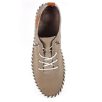 St. Ives Taupe Leather Plimsoll