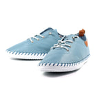 St. Ives Light Blue Leather Plimsoll