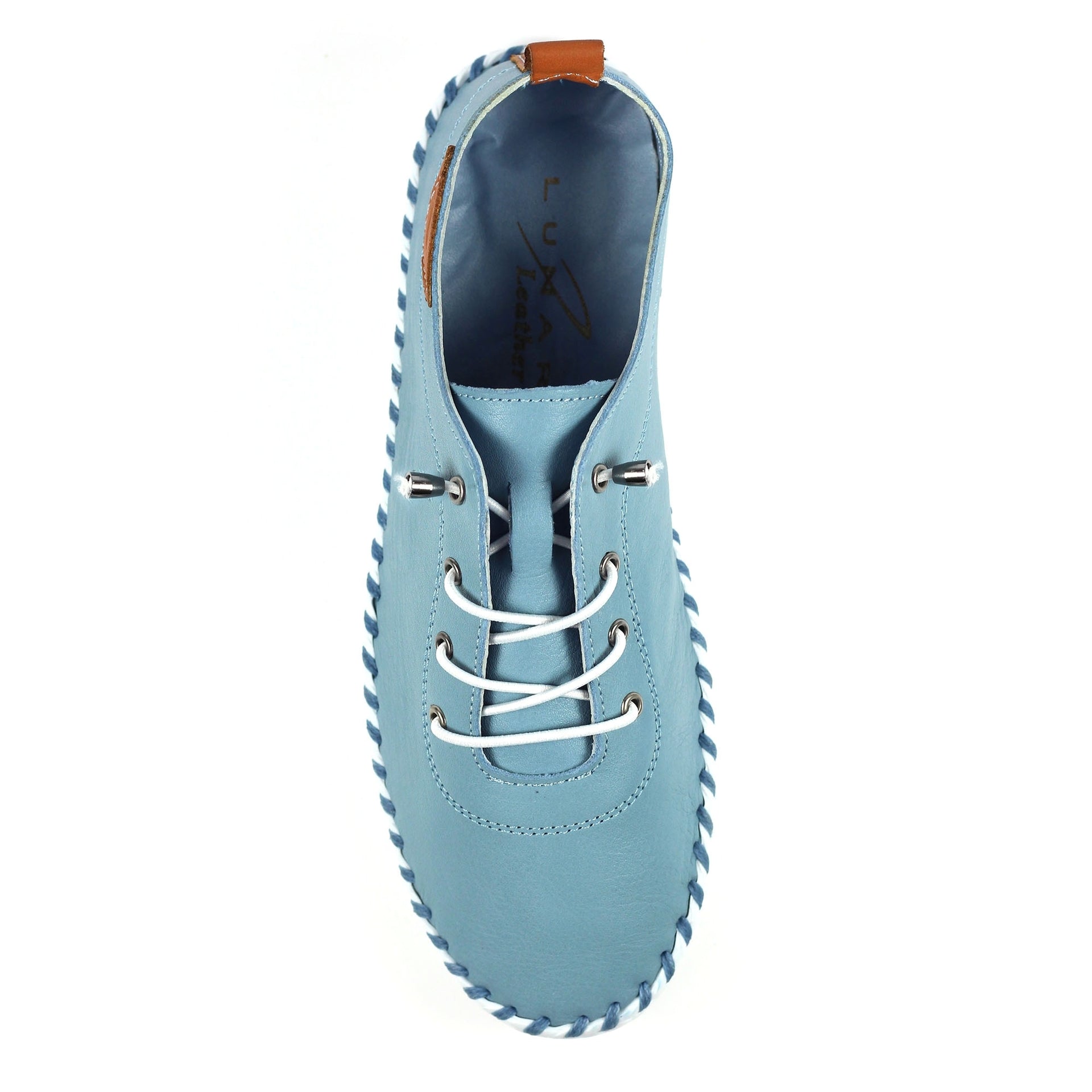 St. Ives Light Blue Leather Plimsoll