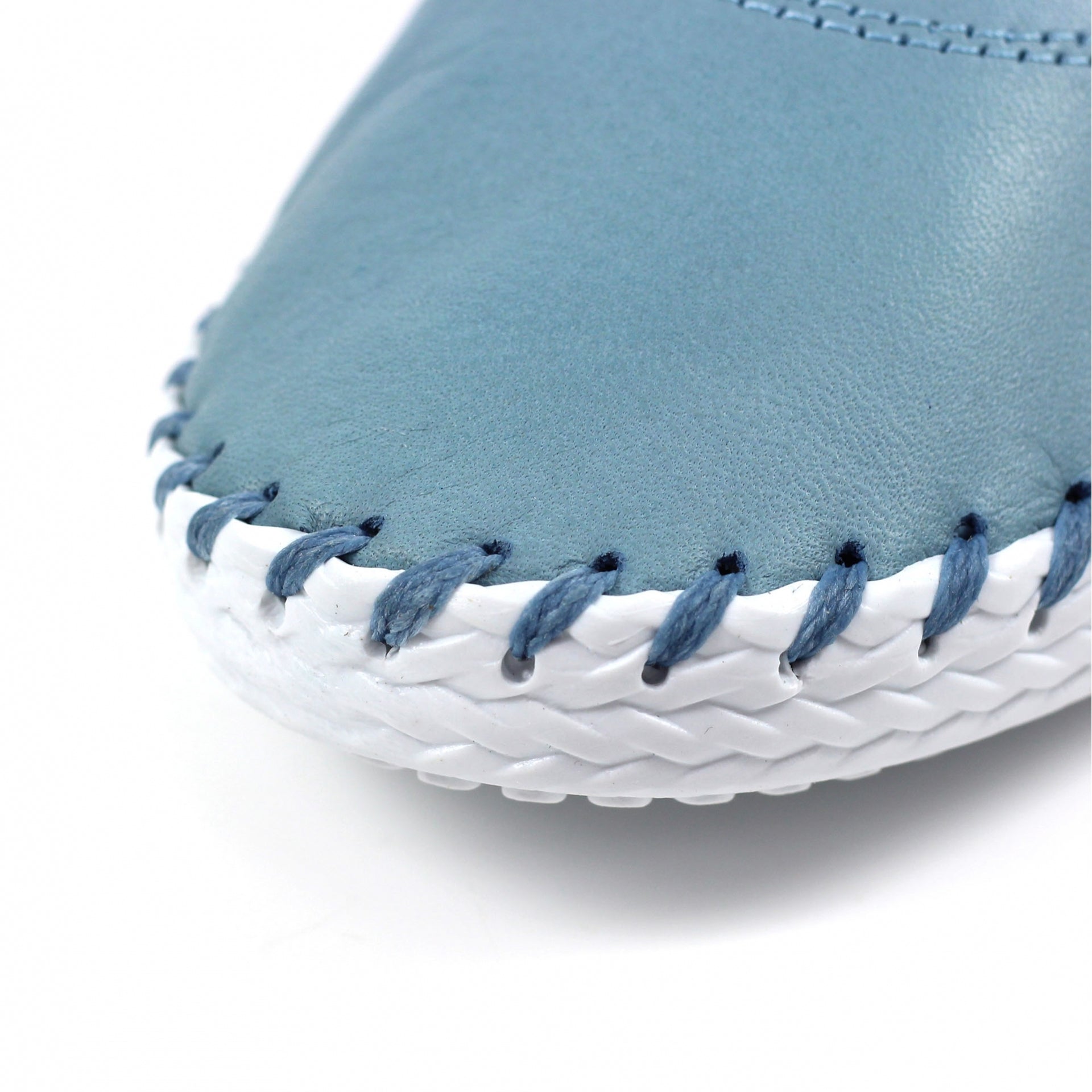 St. Ives Light Blue Leather Plimsoll