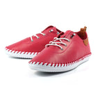 St. Ives Raspberry Leather Plimsoll