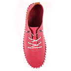 St. Ives Raspberry Leather Plimsoll