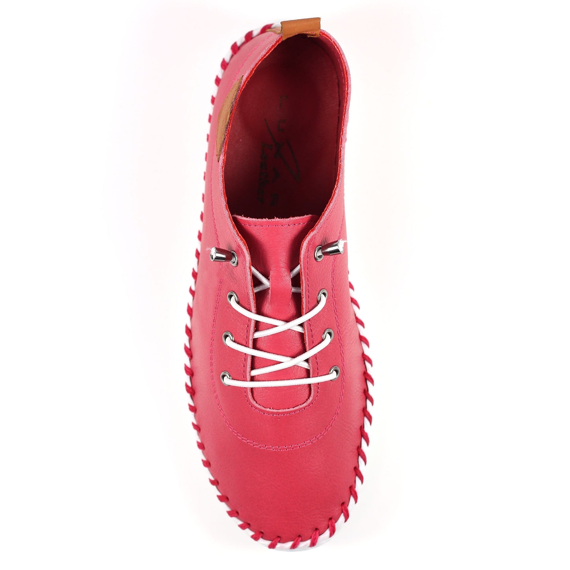 St. Ives Raspberry Leather Plimsoll