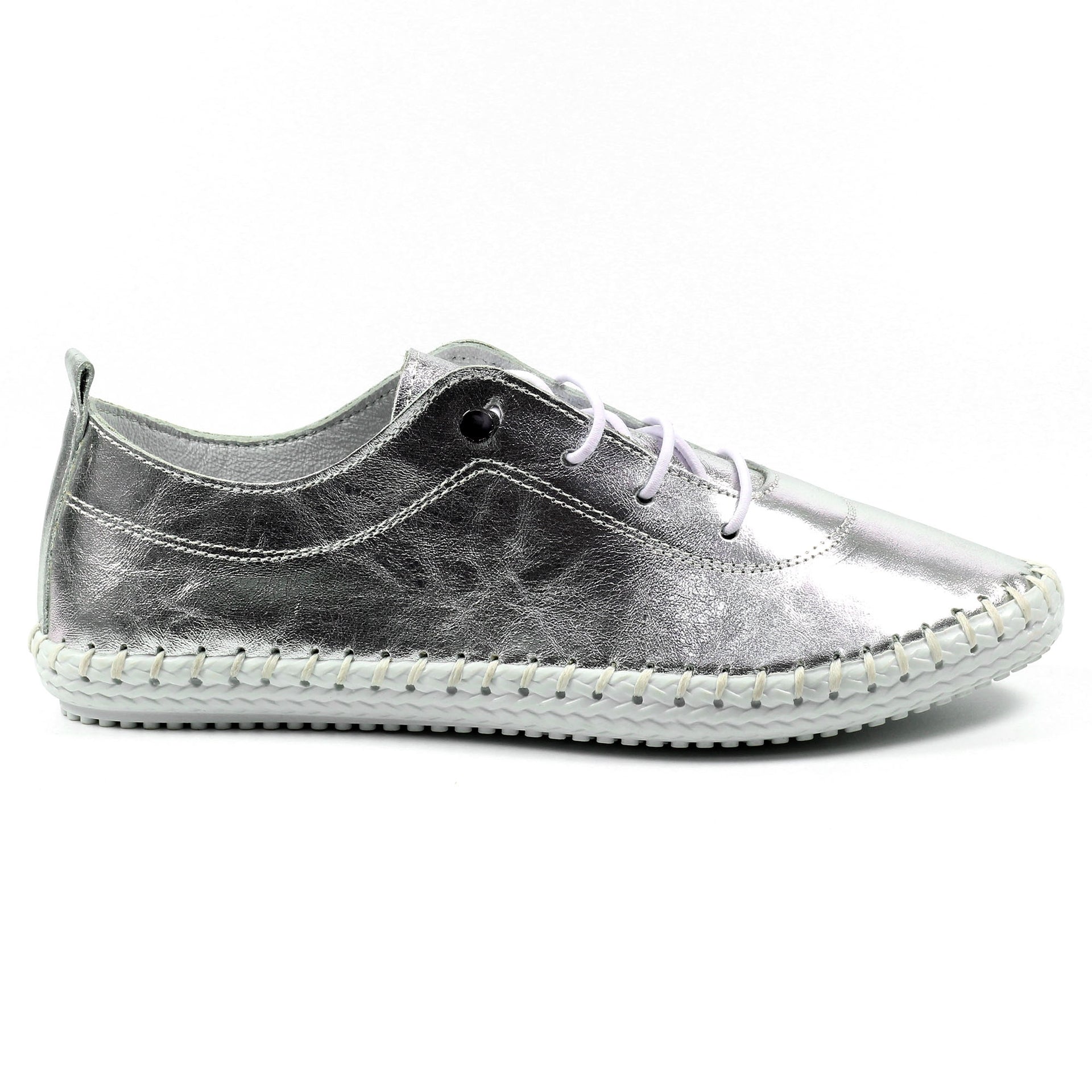 St. Ives Metallic Silver Plimsoll