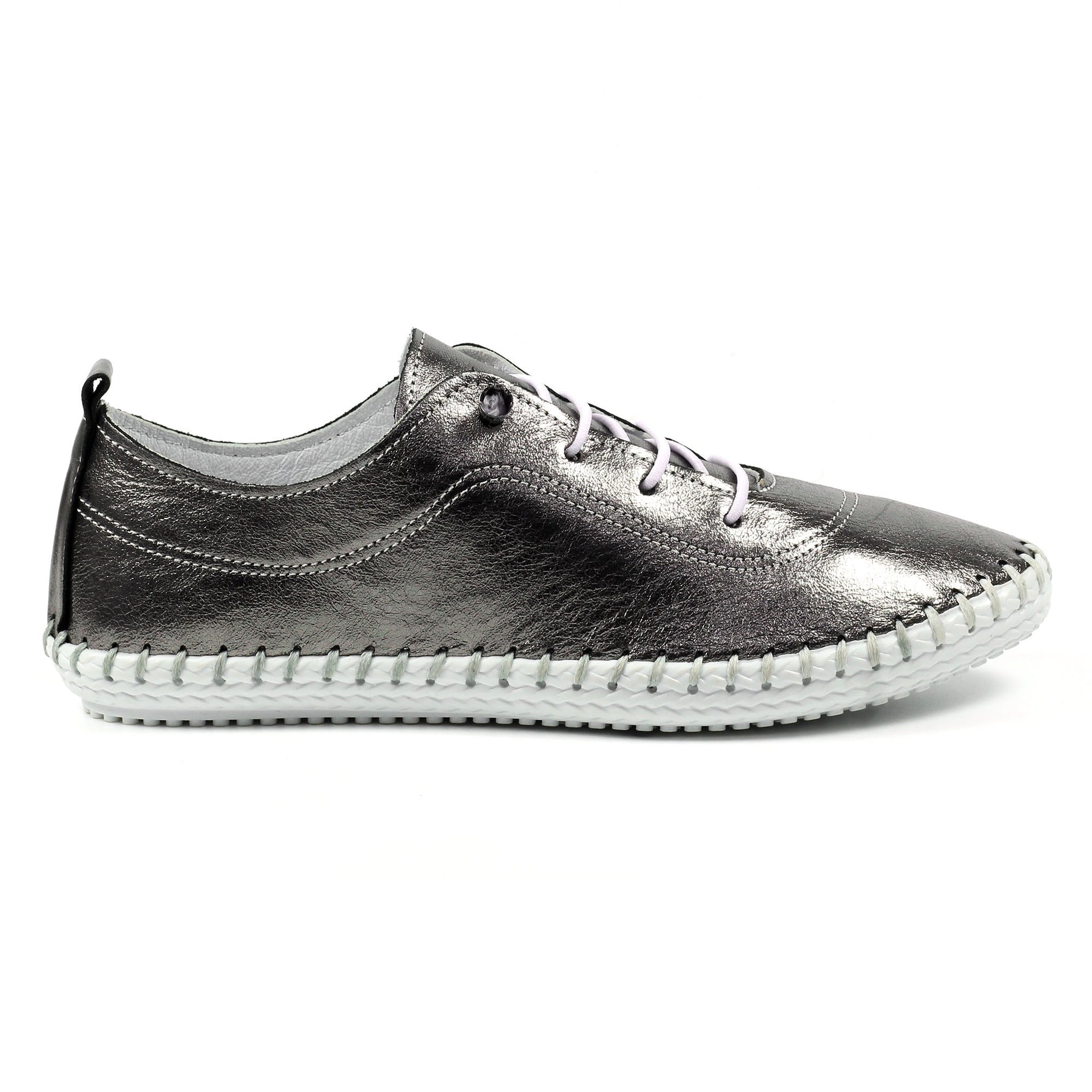 St. Ives Metallic Pewter Plimsoll