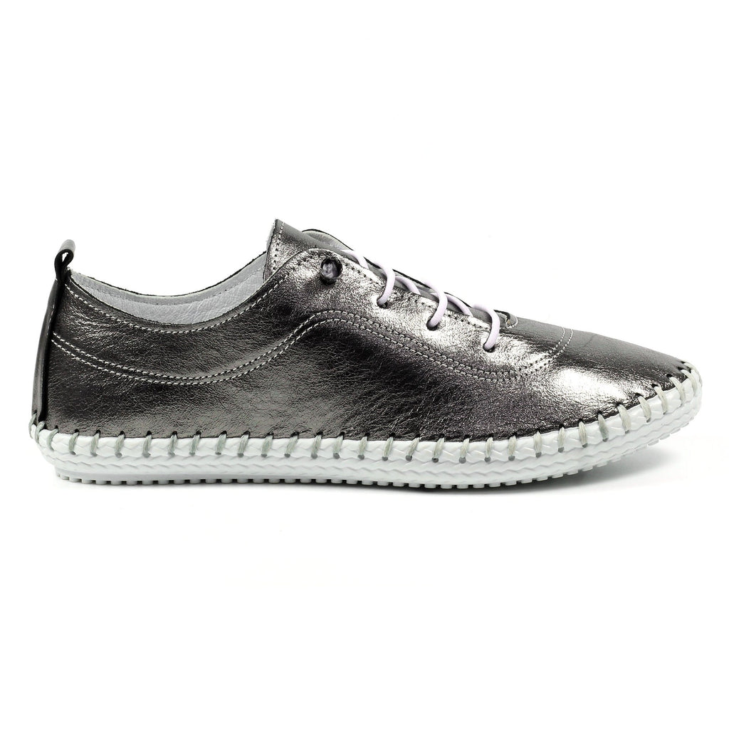St. Ives Metallic Pewter Plimsoll