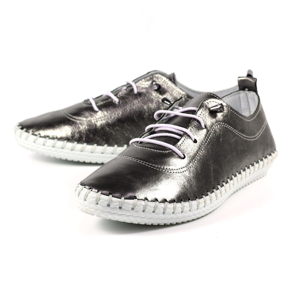 St. Ives Metallic Pewter Plimsoll