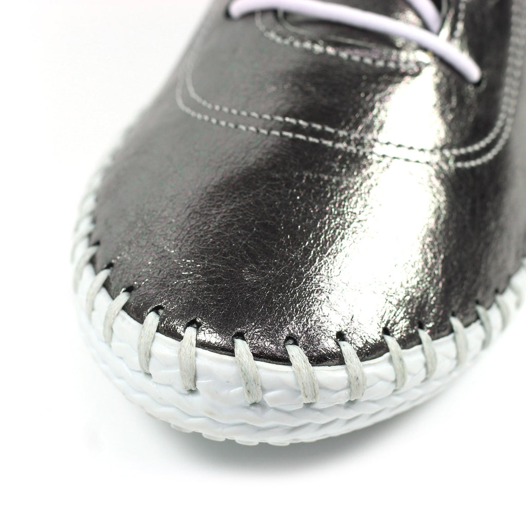 St. Ives Metallic Pewter Plimsoll