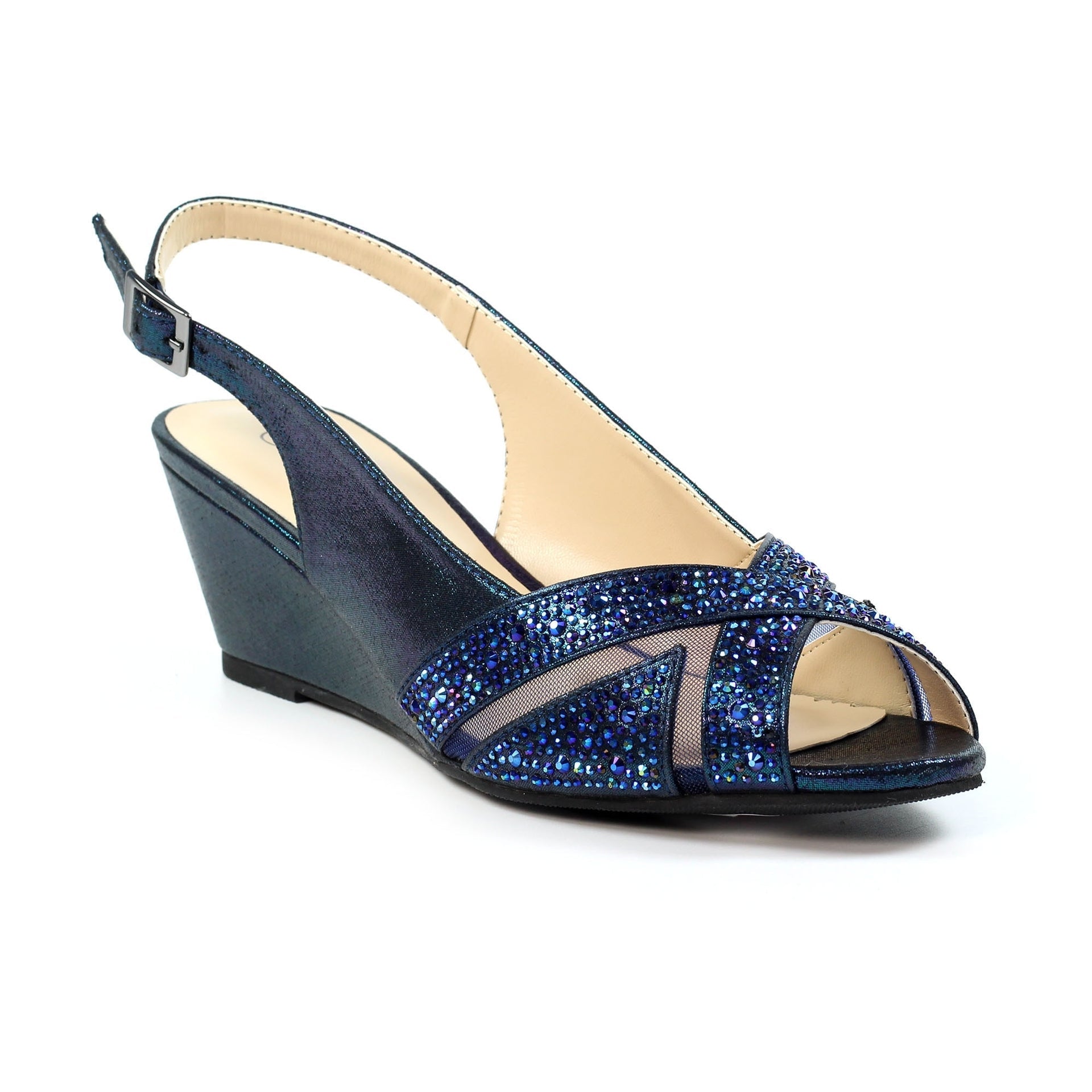 Emmerline Navy Slingback Wedge