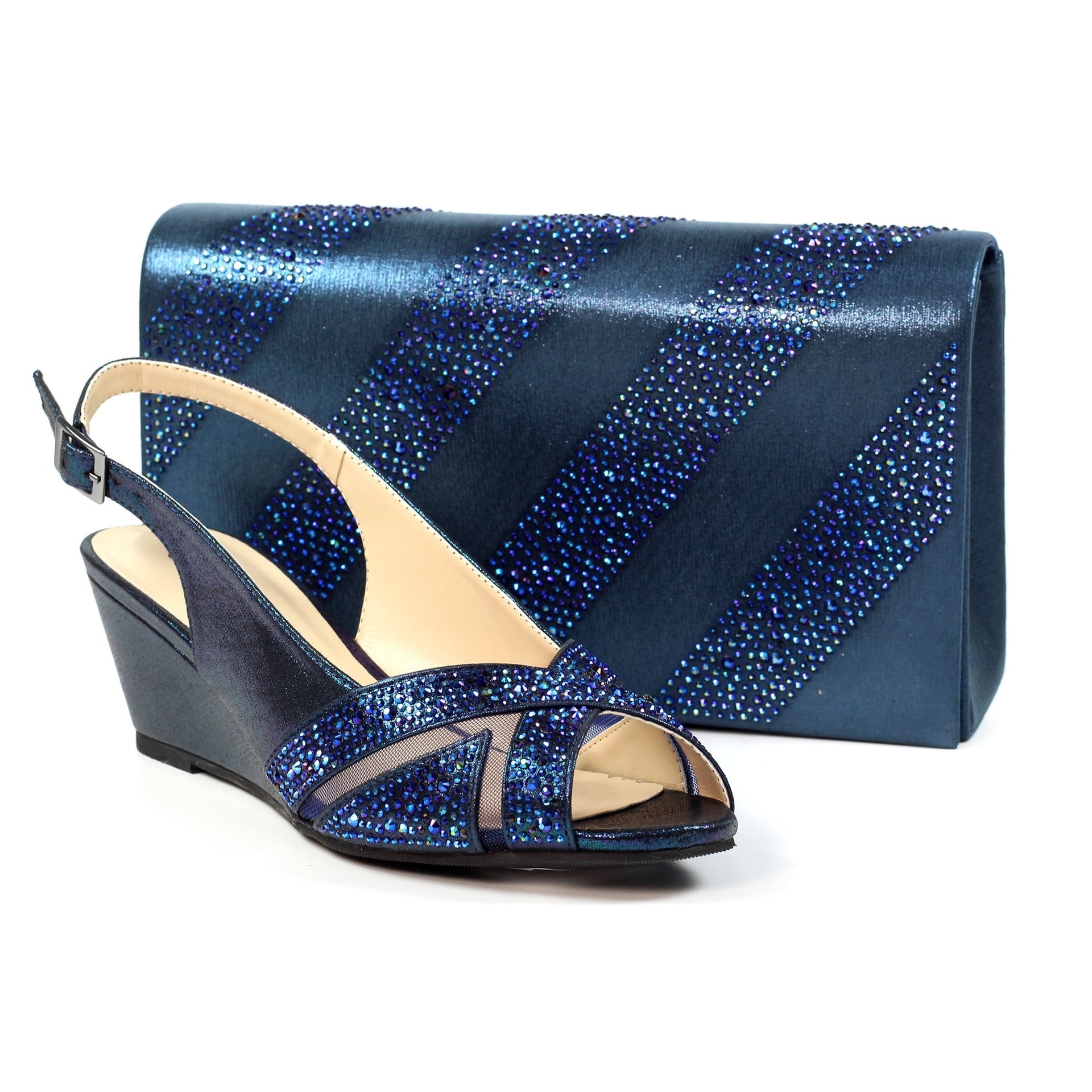 Emmerline Navy Slingback Wedge