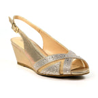 Emmerline Gold Slingback Wedge
