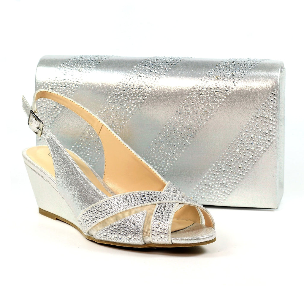 Emmerline Silver Slingback Wedge
