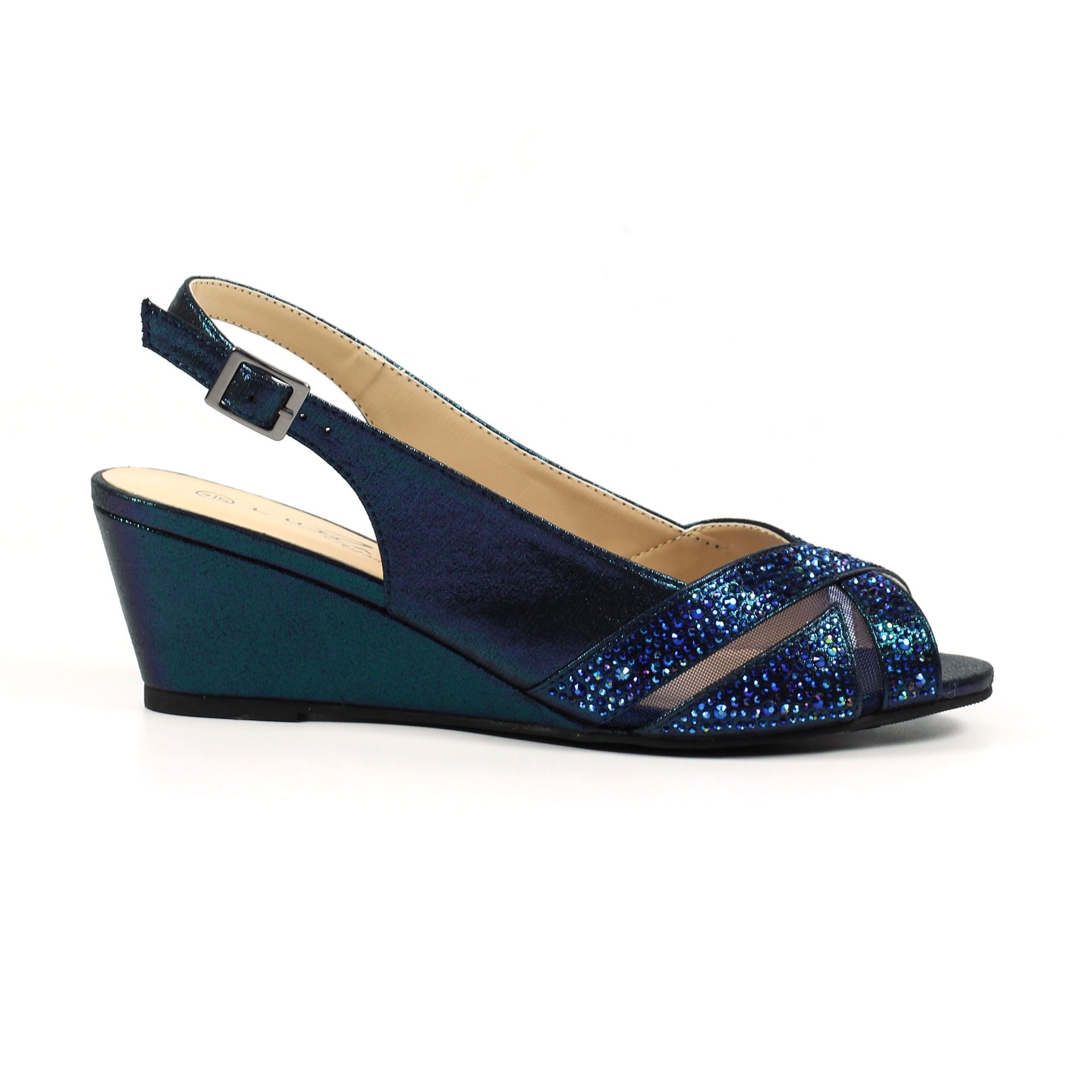 Emmerline Navy Slingback Wedge