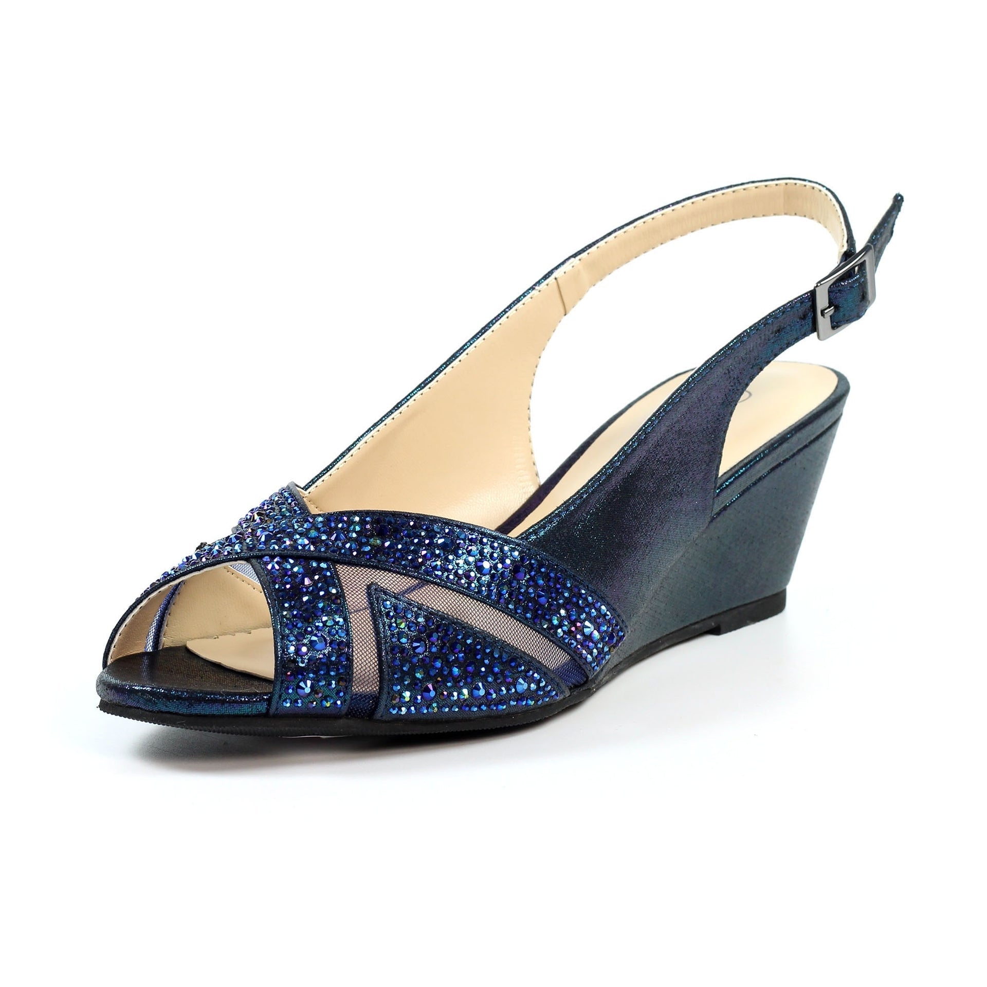 Emmerline Navy Slingback Wedge