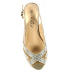 Emmerline Gold Slingback Wedge