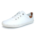 St. Ives White Leather Plimsoll