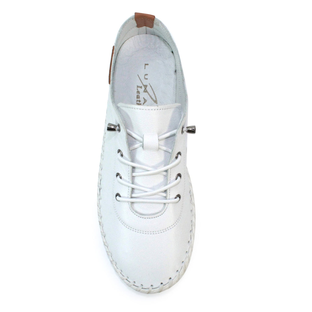 St. Ives White Leather Plimsoll
